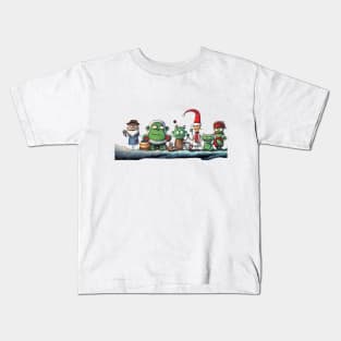 Christmas Cartoon Monsters Kids T-Shirt